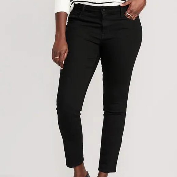 Old Navy Mid-Rise Pop Icon Black-Wash Skinny Jeans for Women New - Picture 4 of 5